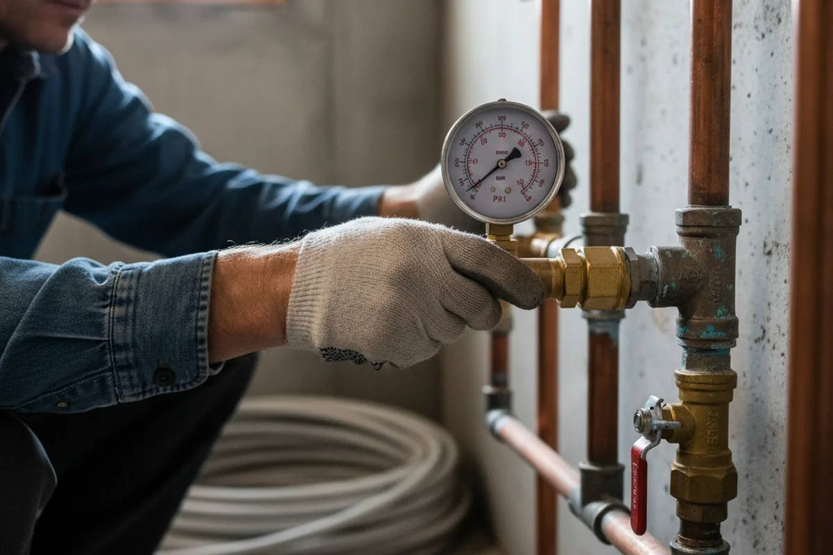 Pressure testing a repaired line during Water Line Repair in Redmond